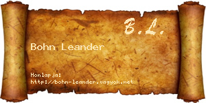 Bohn Leander névjegykártya
