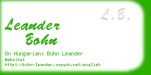 leander bohn business card